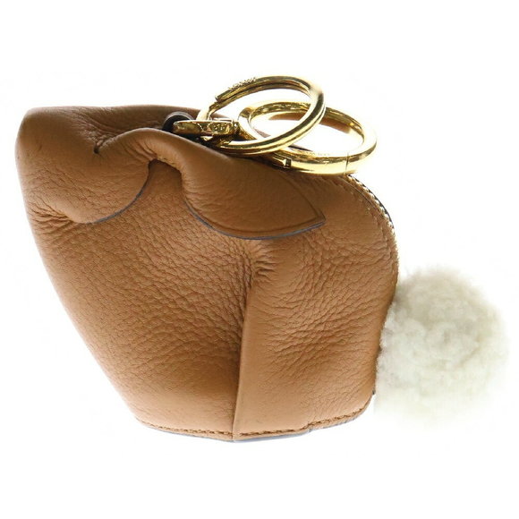 Loewe Animal Motif Bunny Leather Case Charm Brown - Picture 1 of 6